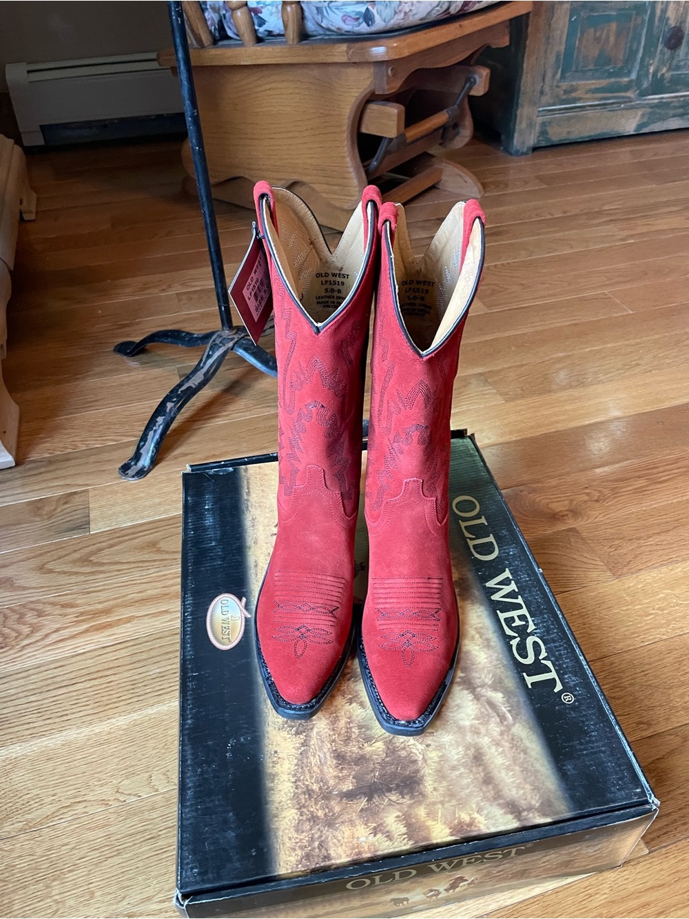 Old West Red Suede Women's Western Boots